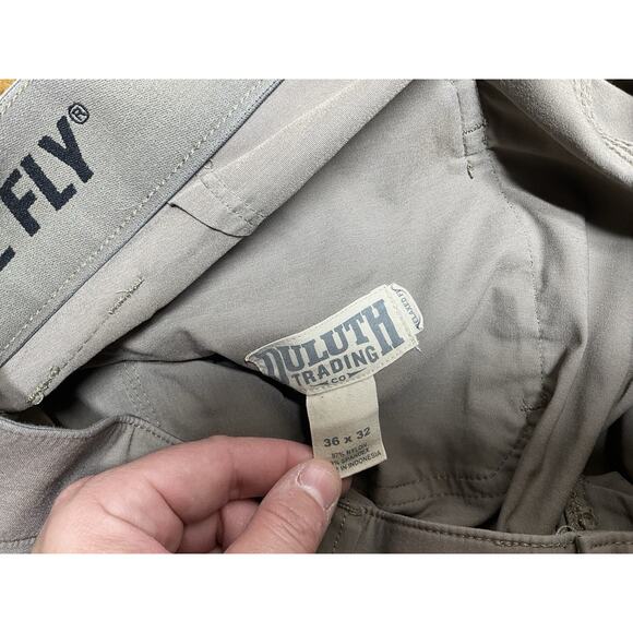 Duluth Trading Pants Men 36x32 Brown Cargo Flex Dry On The Fly - Picture 6 of 10